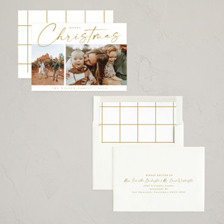 This is a golden photo christmas cards with standard by Kasia Labocki called holiday duo printing on recycled smooth signature in standard