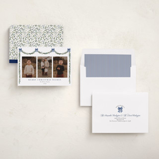 This is a wintermint photo christmas cards with standard by Susan Moyal called joyful holly printing on recycled smooth signature in standard