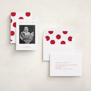 This is a santa suit photo christmas cards with standard by Blustery August called struffoli printing on recycled smooth signature in standard