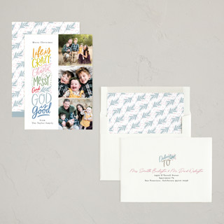 This is a gumdrops photo christmas cards with standard by Alethea and Ruth called and god is good printing on recycled smooth signature in standard