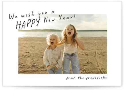 This is a coal photo christmas cards with standard by Jackie Crawford called joyful noise playful script printing on recycled smooth signature in standard