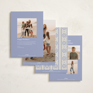 This is a periwinkle photo christmas cards with standard by Annie Chan called endless joy printing on recycled smooth signature in standard