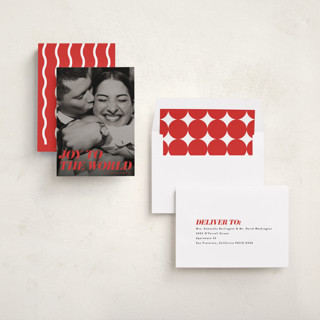 This is a candy cane photo christmas cards with standard by Emily Sabol Goss called cheery printing on recycled smooth signature in standard
