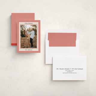 This is a ruby photo christmas cards with standard by Annie Shapiro called little stripes printing on recycled smooth signature in standard