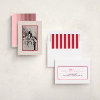 This is a stocking photo christmas cards with standard by Creo Study called simple border printing on recycled smooth signature in standard