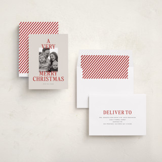 This is a holly photo christmas cards with standard by Sara Hicks Malone called a very merry christmas printing on recycled smooth signature in standard