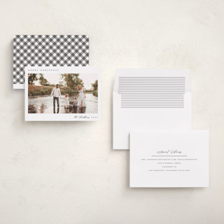 This is a snow photo christmas cards with standard by Emily Sabol Goss called simply stated printing on recycled smooth signature in standard