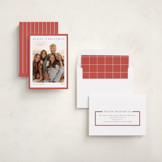 This is a persimmon photo christmas cards with standard by Chris Griffith called holiday feels printing on recycled smooth signature in standard