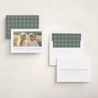 This is a fir photo christmas cards with standard by Wildfield Paper Co called winter daisy printing on recycled smooth signature in standard