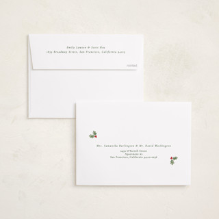 This is a snow photo christmas cards with standard by Lauren Jopling called holly berry frame printing on recycled smooth signature in standard