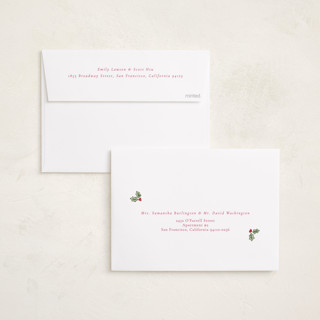 This is a candy photo christmas cards with standard by Lauren Jopling called holly berry frame printing on recycled smooth signature in standard