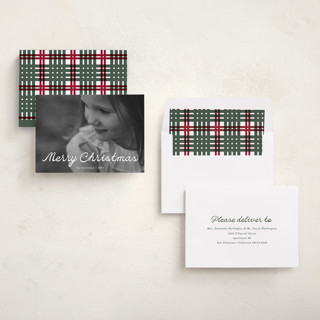 This is a cotton photo christmas cards with standard by Baumbirdy called script note printing on recycled smooth signature in standard