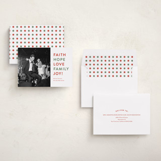 This is a tomato basil photo christmas cards with standard by Carolyn MacLaren called classic fun printing on recycled smooth signature in standard