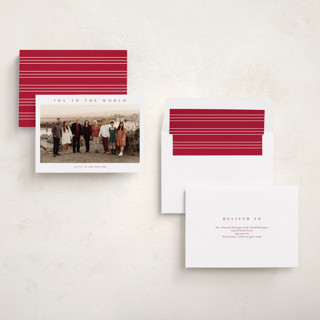 This is a berry photo christmas cards with standard by Stacey Meacham called simple joy printing on recycled smooth signature in standard