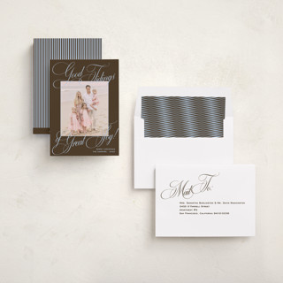 This is a espresso photo christmas cards with standard by Megan Davis called praline printing on recycled smooth signature in standard