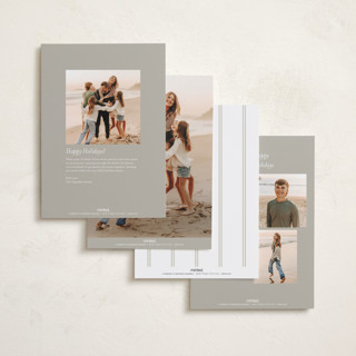 This is a snow photo christmas cards with standard by Rebecca Durflinger called evergreen garlands printing on recycled smooth signature in standard
