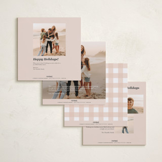 This is a sugar plum photo christmas cards with standard by Alston Foster called festive gingham plaid printing on recycled smooth signature in standard