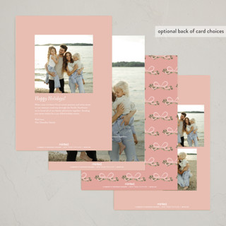 This is a blush photo christmas cards with standard by Itsy Belle Studio called ribbonly frame printing on recycled smooth signature in standard