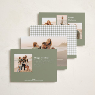 This is a snow photo christmas cards with standard by Everett Paper Goods called retro slant printing on recycled smooth signature in standard