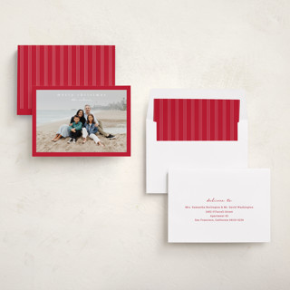 This is a crimson photo christmas cards with standard by Stacey Meacham called simplest border printing on recycled smooth signature in standard
