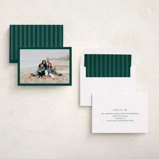 This is a douglas fir photo christmas cards with standard by Stacey Meacham called simplest border printing on recycled smooth signature in standard