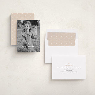 This is a snow photo christmas cards with standard by Ashley Iwafuchi called written sentiment printing on recycled smooth signature in standard