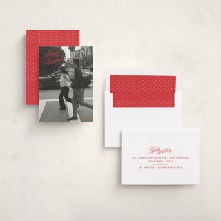 This is a berry photo christmas cards with standard by JoAnn Jinks called neon vintage printing on recycled smooth signature in standard