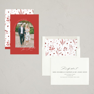 This is a persimmon photo christmas cards with standard by Erica Krystek called simplest arch printing on recycled smooth signature in standard