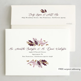 This is a plum photo christmas cards with standard by Alethea and Ruth called joy pic printing on recycled smooth signature in standard