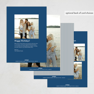 This is a navy photo christmas cards with standard by Kristie Kern called the prep printing on recycled smooth signature in standard