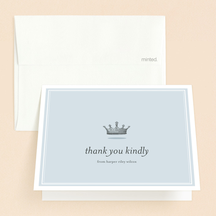 "Our Little Prince" - Baptism And Christening Thank You Cards in Argonaut by Katie Beth Owens.