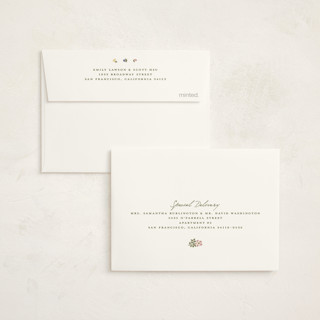 This is a vanilla kids thank you cards with standard by Jenna Holcomb called scattered petals printing on strathmore in standard