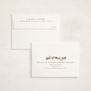 This is a tan kids thank you cards with standard by Becky Nimoy called silk floral print printing on strathmore in standard