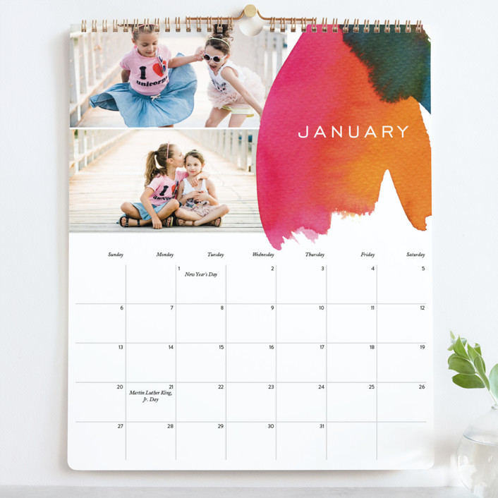 Colourful Watercolor Grand Photo Calendars By Alexandra Dzh Minted Two Photo