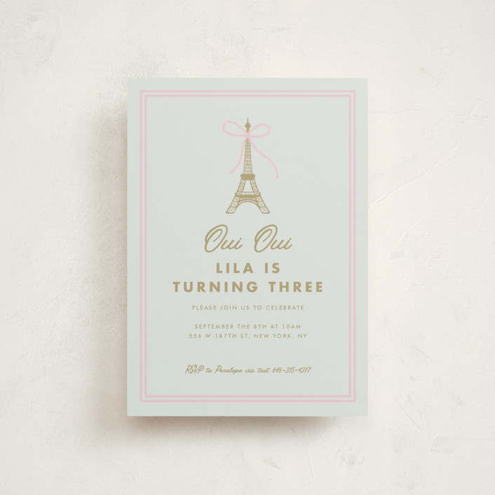"Ooh La La" - Petite Children's Birthday Party Invitations in Menthe by mo kelley.
