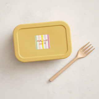 This is a candy name labels with standard by Baumbirdy called bright stripes printing on waterproof sticker paper in sticker