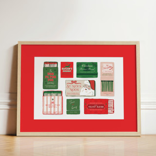 This is a multicolor commission art by Carrie ONeal called personalized holiday matchbook art in standard