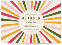 This is a green kids birthday invitation by Iveta Angelova called Color Burst with standard printing on signature in postcard.