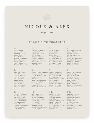 Simple Seashell Custom Seating Charts
