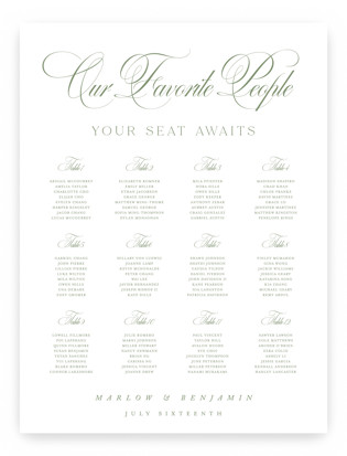 Chic Script Custom Seating Charts