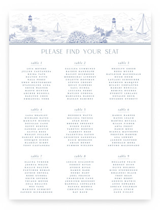 Coastal Toile Custom Seating Charts