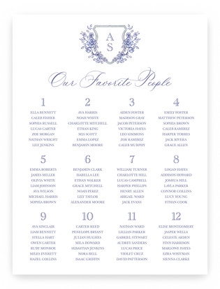 watercolor flowers crest Custom Seating Charts