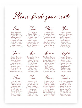 Handwritten Custom Seating Charts