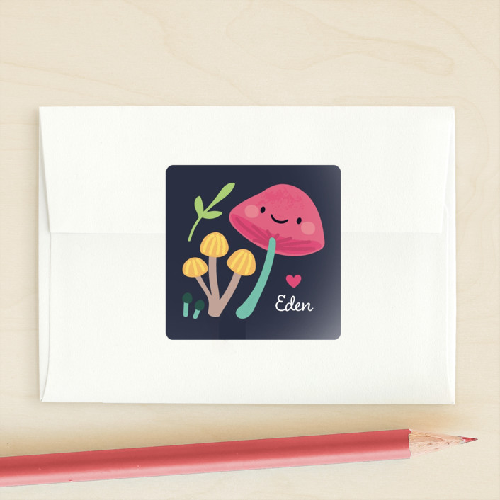"funghi" - Custom Stickers in Midnight by peetie design.