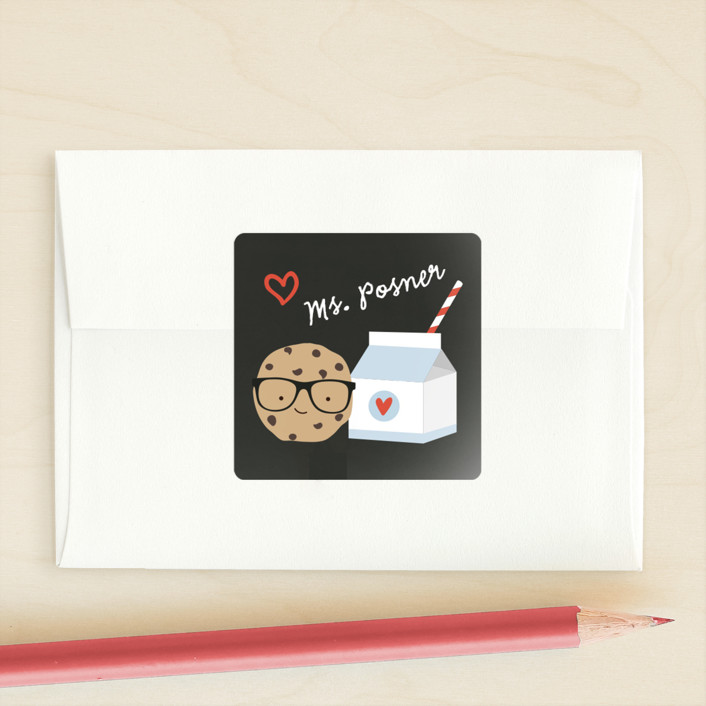 "Smart Cookie" - Custom Stickers in Chalkboard by Annie Holmquist.