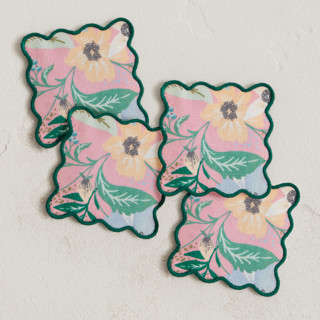 This is a blush table linens by Alethea and Ruth called jungle florals in standard