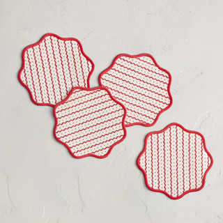 This is a candy cane table linens by Rochelle Renee called painted ric rac in standard