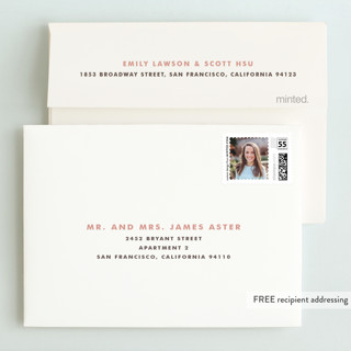 This is a dusty rose kids thank you cards with standard by Snow and Ivy called big two printing on strathmore in standard