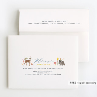 This is a midnight kids thank you cards with standard by iamtanya called woodland celebration printing on strathmore in standard