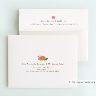 This is a cloud kids thank you cards with standard by Cass Loh called pastel pumpkins printing on strathmore in standard